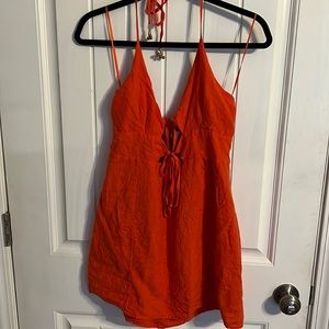 Orange mini halter dress